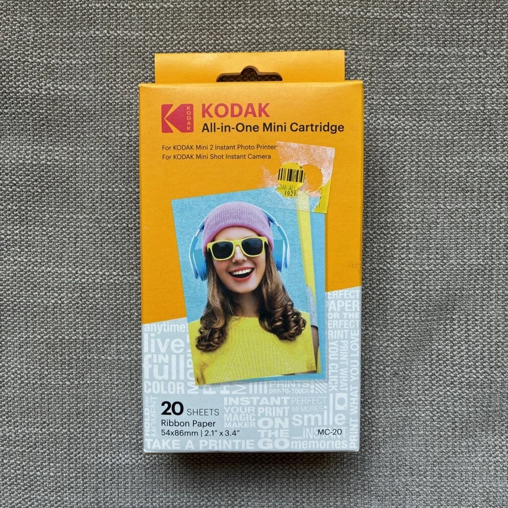 KODAK All-in-One Mini 2 Photo Printer Cartridge 20 Sheets 54x86mm Paper KOD-MC20